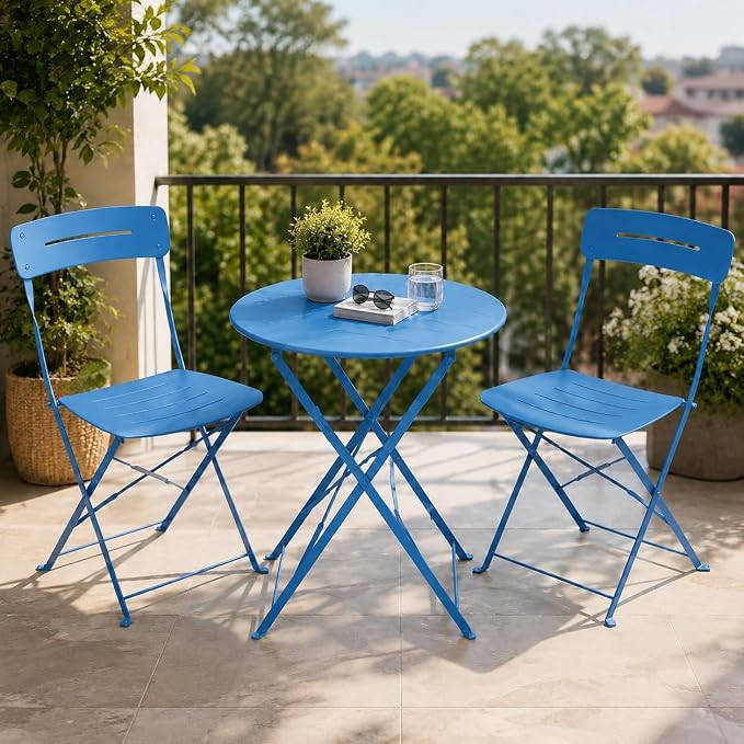 Red Folding Patio Bistro Set