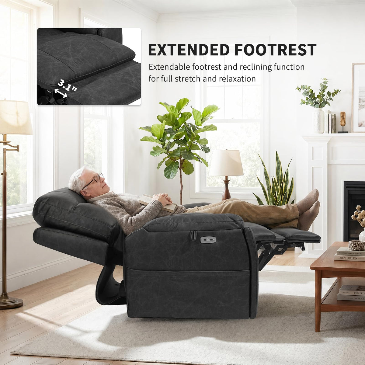 EONIX Large Triple Motor Power Lift Recliner Chair with Heat & Massage