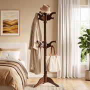 Solid Wood Coat Rack with 7 Hooks