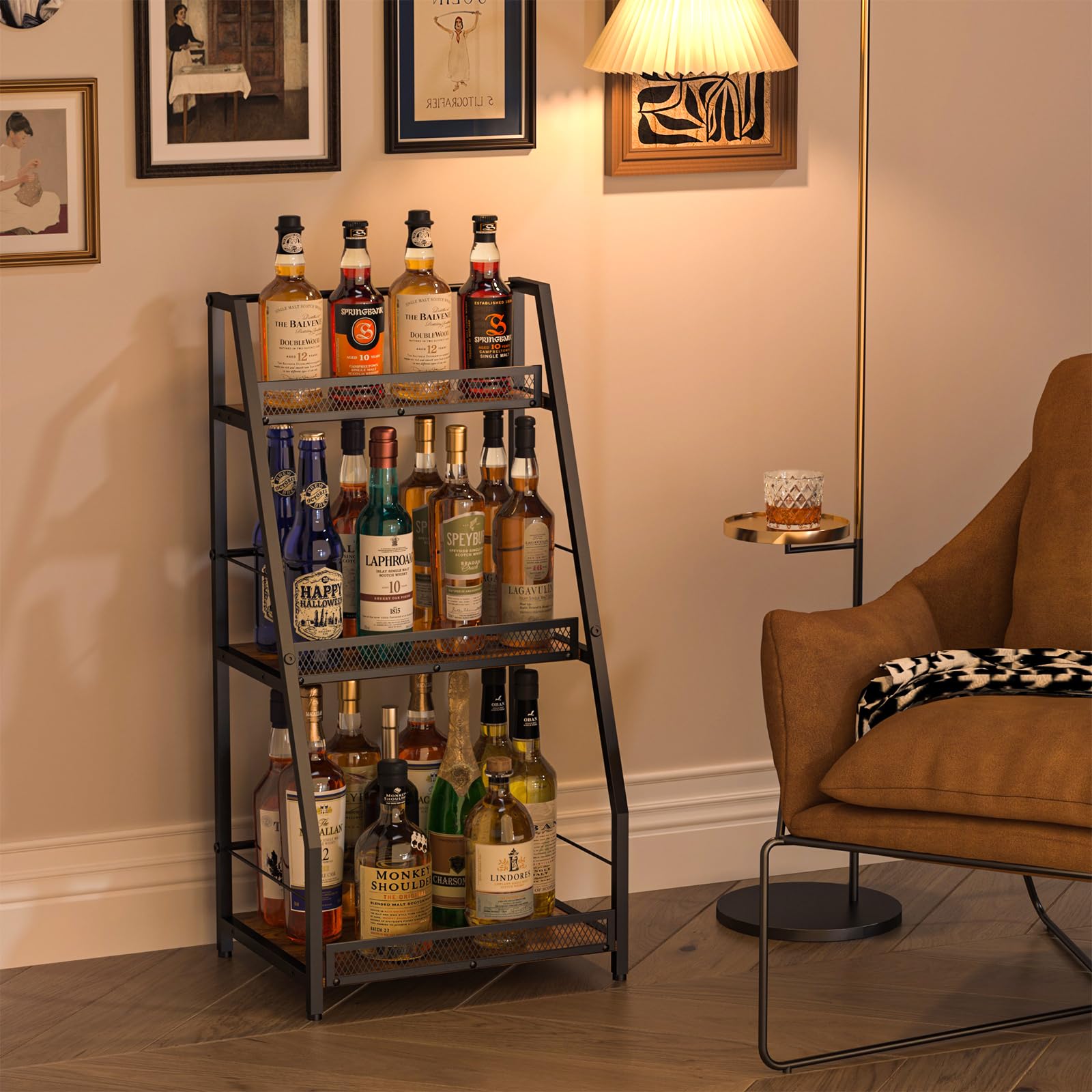 3-Tier Floor Wine & Liquor Rack