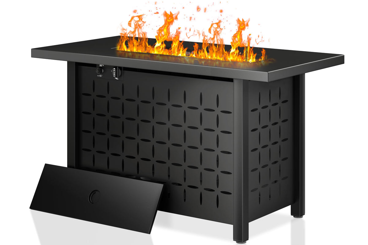 Shintenchi 42" Propane Fire Pit,60,000 BTU Gas Fire Pit Table,Black