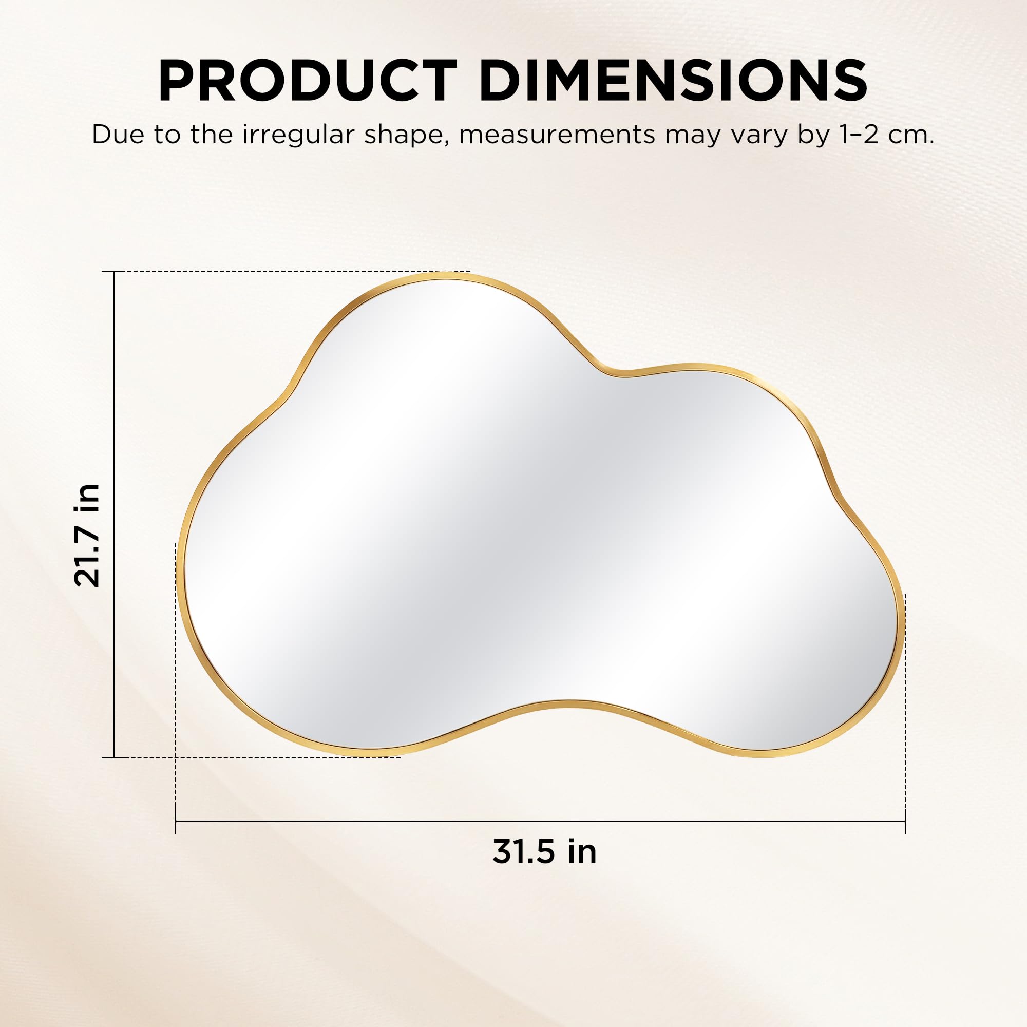 Cloud Shape Irregular Wall Mirror with Metal Frame