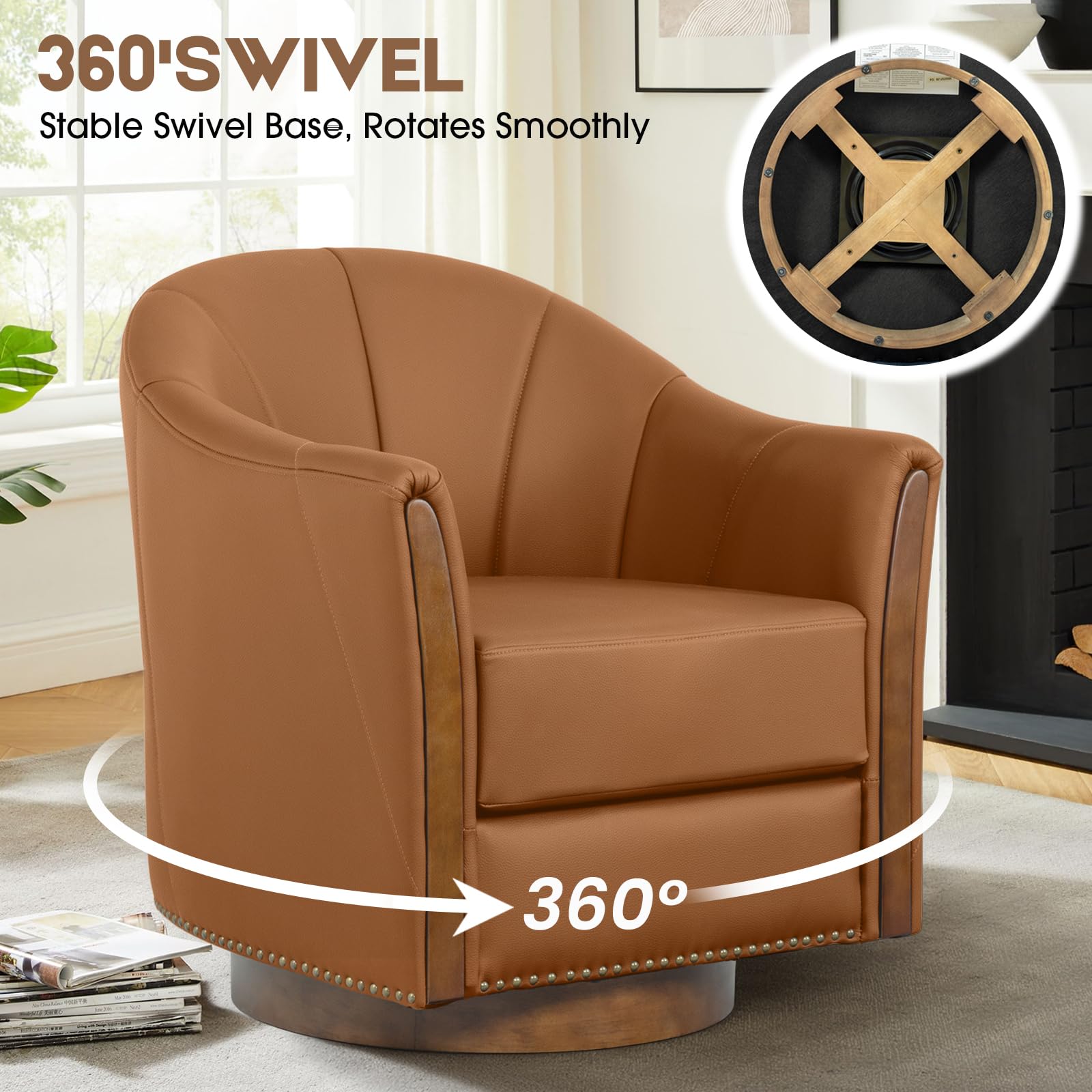 360° Swivel Barrel Accent Chair
