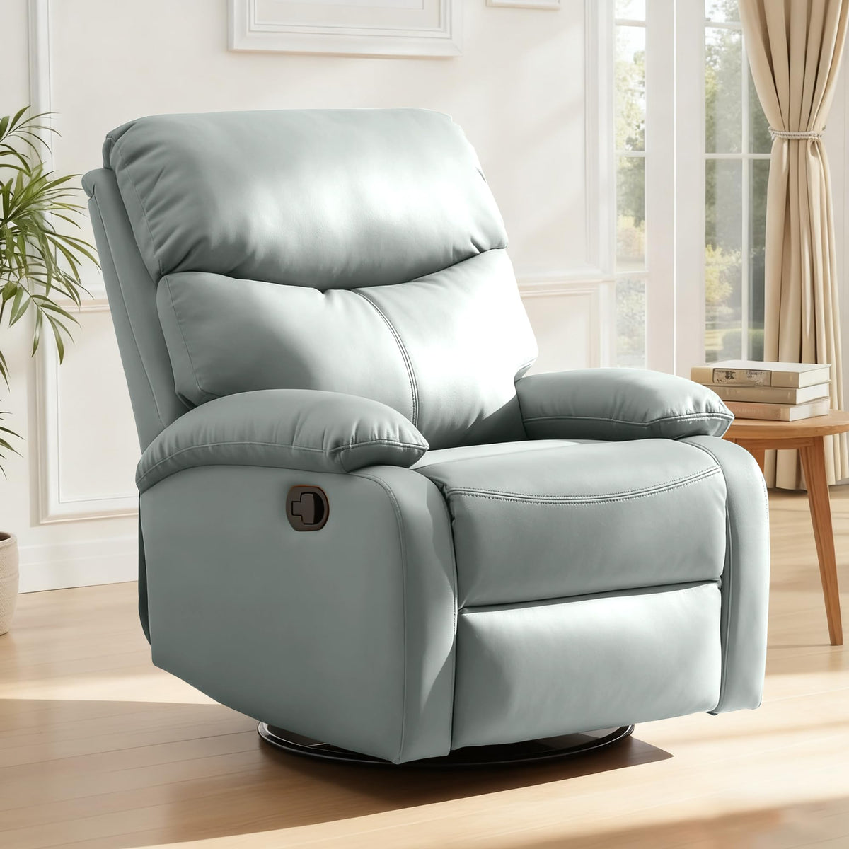 Genuine Leather Swivel Rocker Recliner