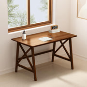 Solid Wood Computer Desk with X-Shaped Legs