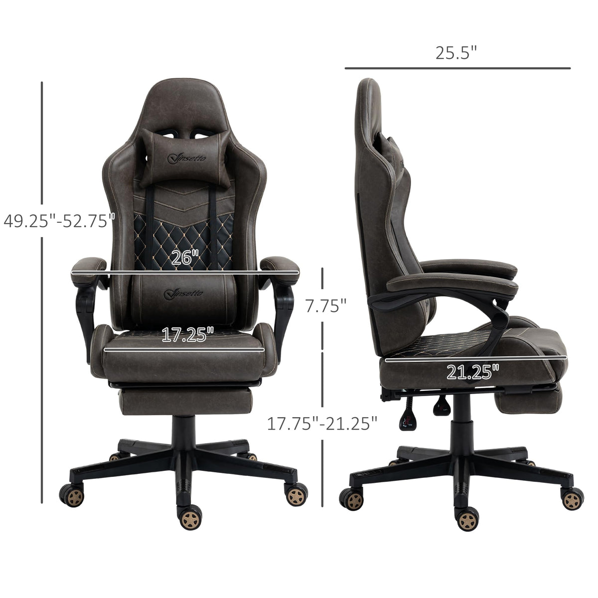 Brown Reclining Gaming Chair