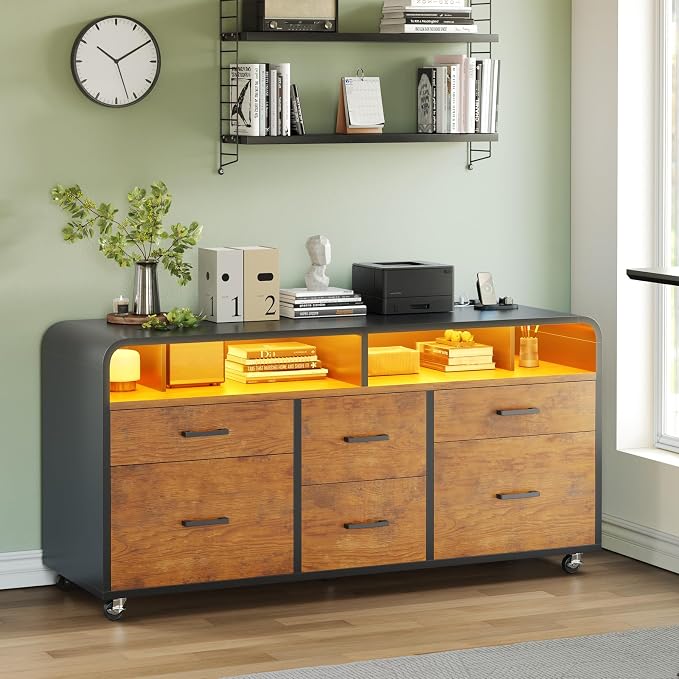 6-Drawer File Cabinet with Power Strip