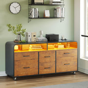 6-Drawer File Cabinet with Charging Station