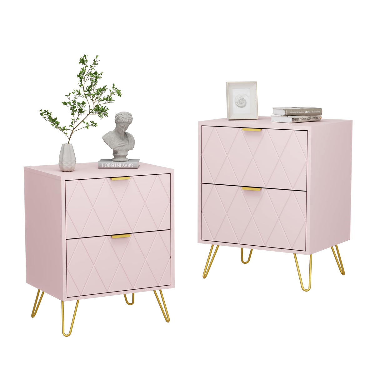 2-Drawer Nightstand Set of 2