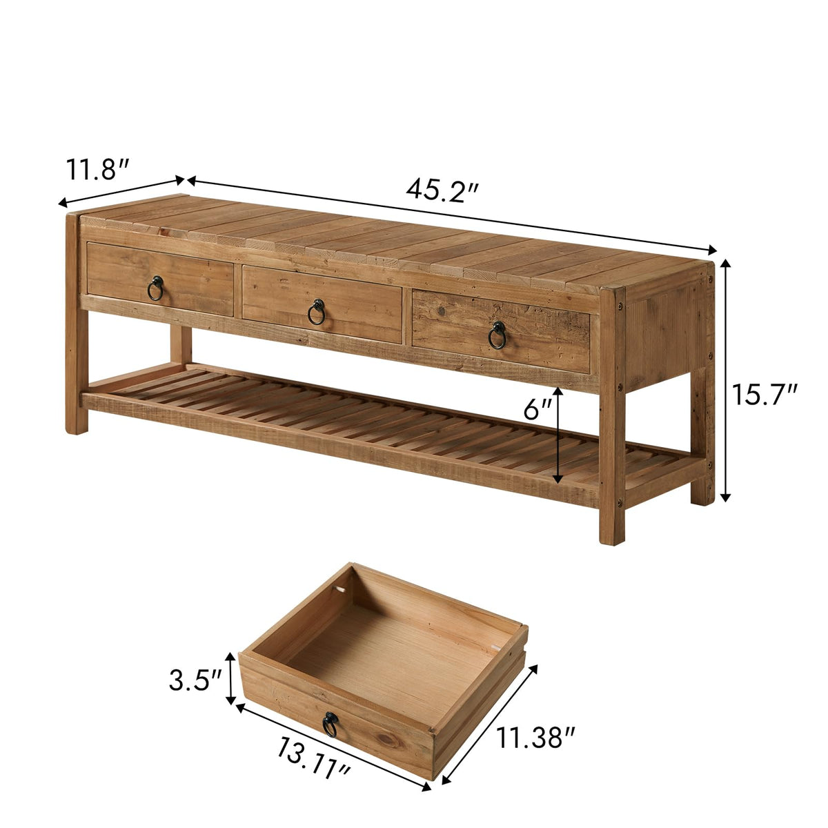 Reclaimed Wood Storage Bench
