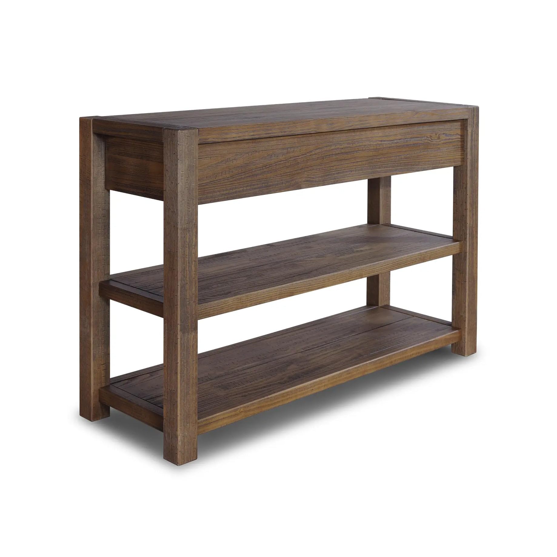 Solid Wood Console Table with Drawers & Shelves