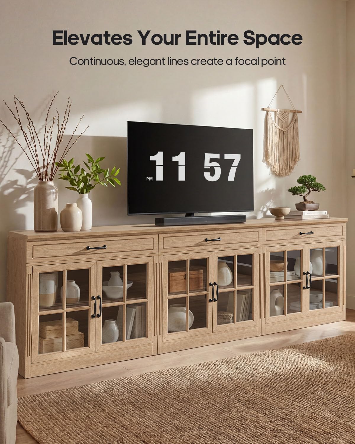 Small Coffee Bar Cabinet, 31.5" Sideboard Buffet with Adjustable Shelf
