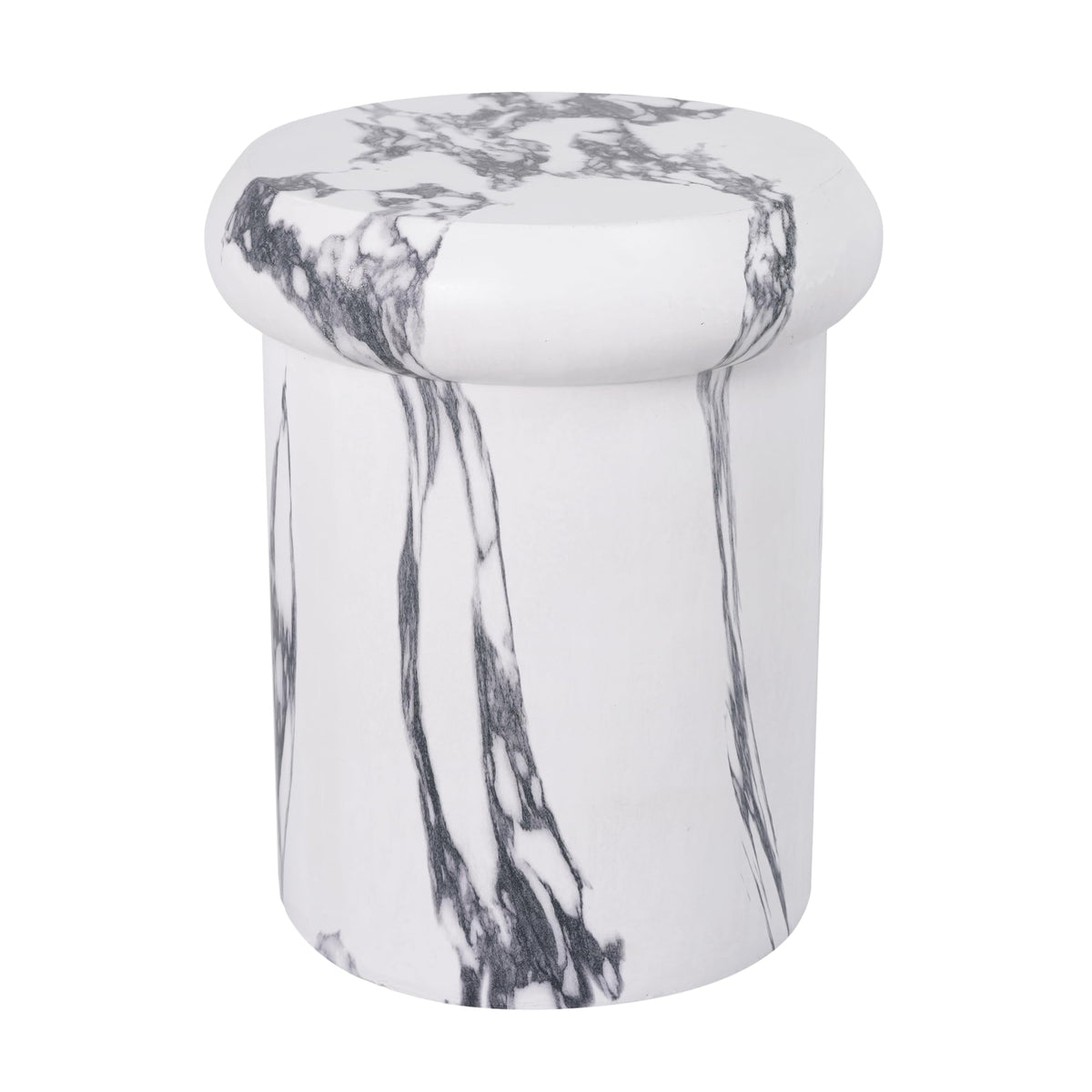 Round Faux Marble Side Table