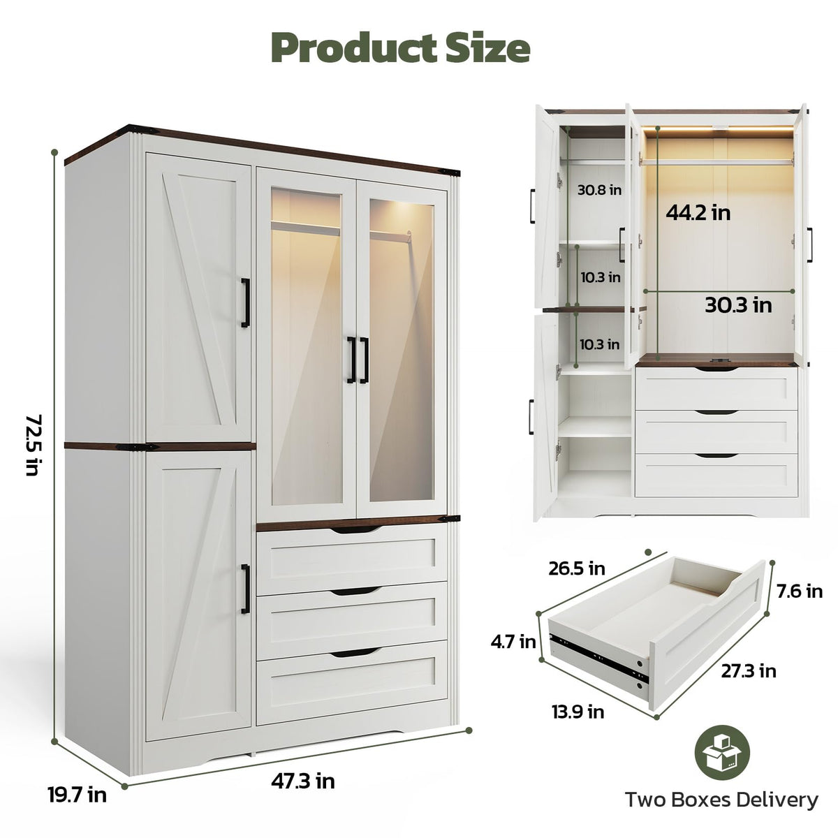 4-Door LED Wardrobe