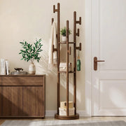Rotating Wood Coat Rack