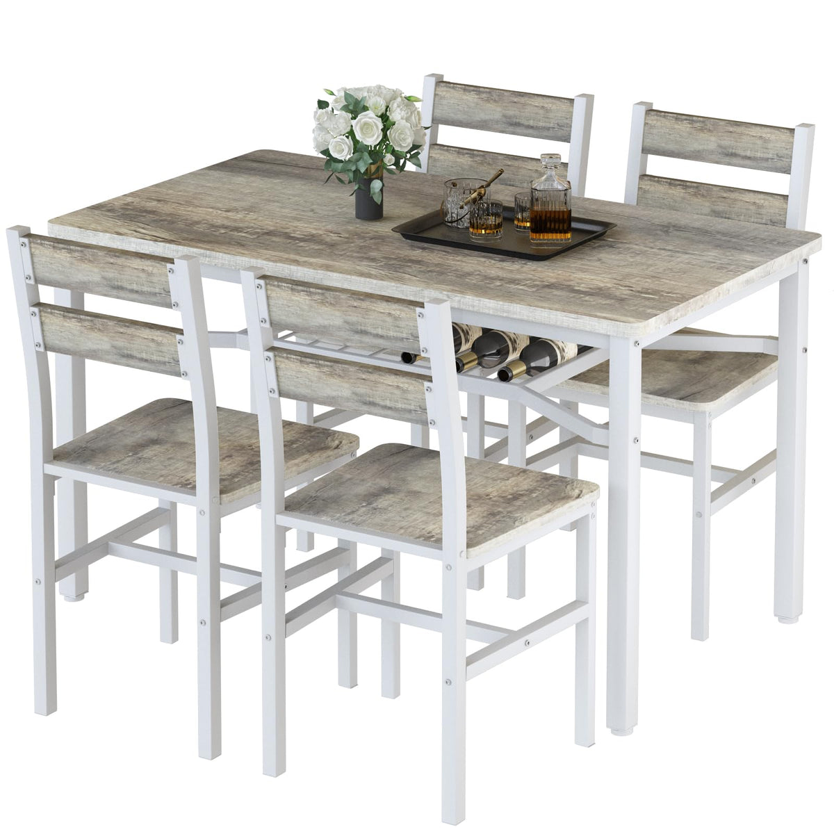 5-Piece Dining Table Set with Storage