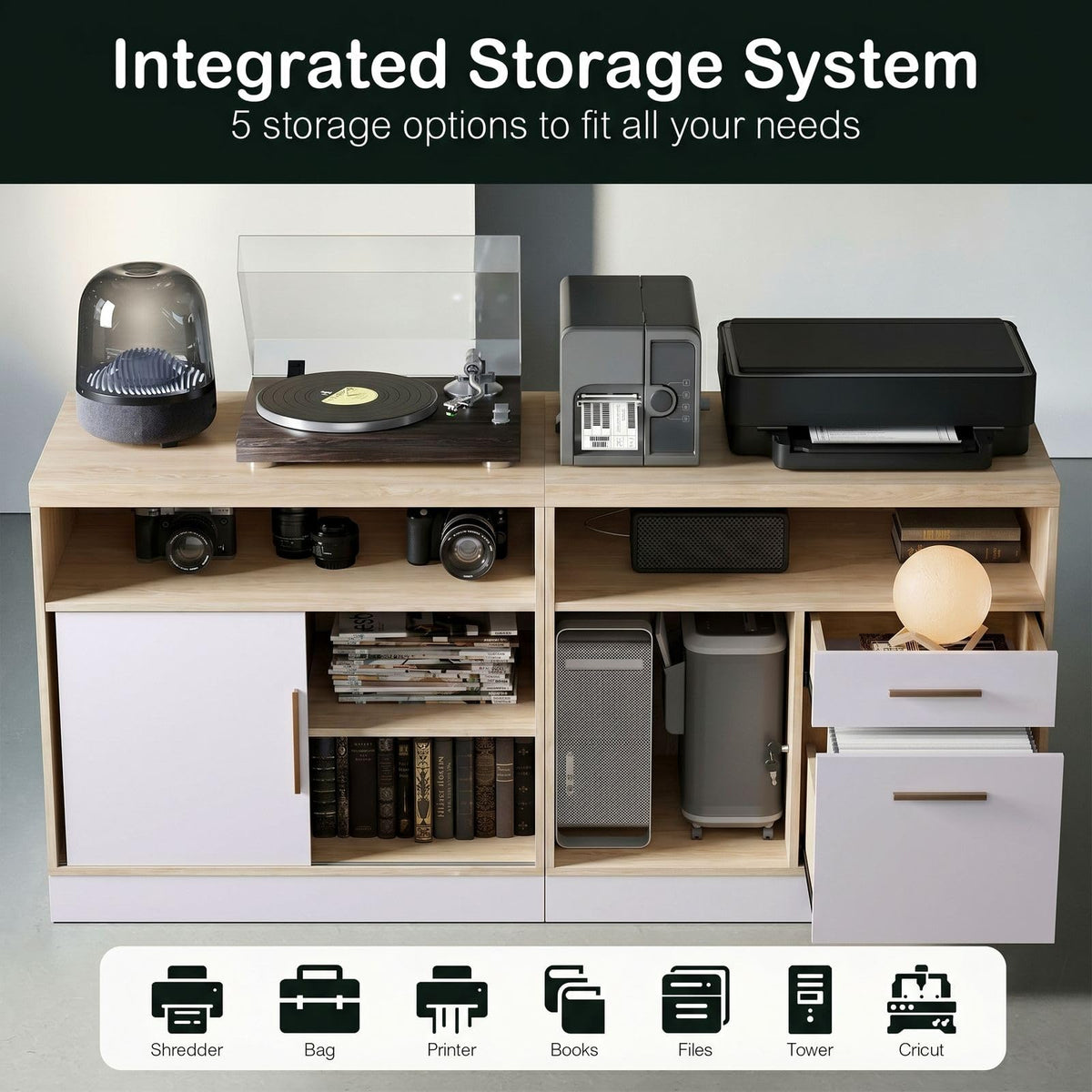 L-Shaped Standing Desk with Storage