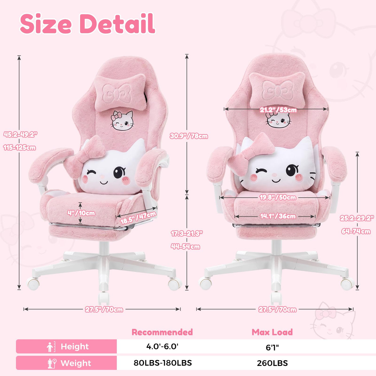 Pink Cat Gaming Chair