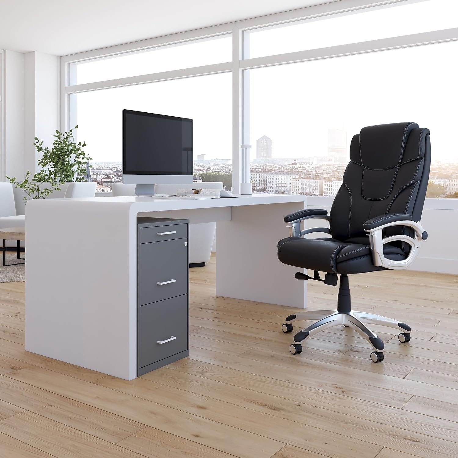 3-Drawer Vertical File Cabinet with Lock