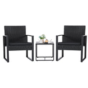 3-Piece Outdoor Wicker Patio Furniture Set with Coffee Table