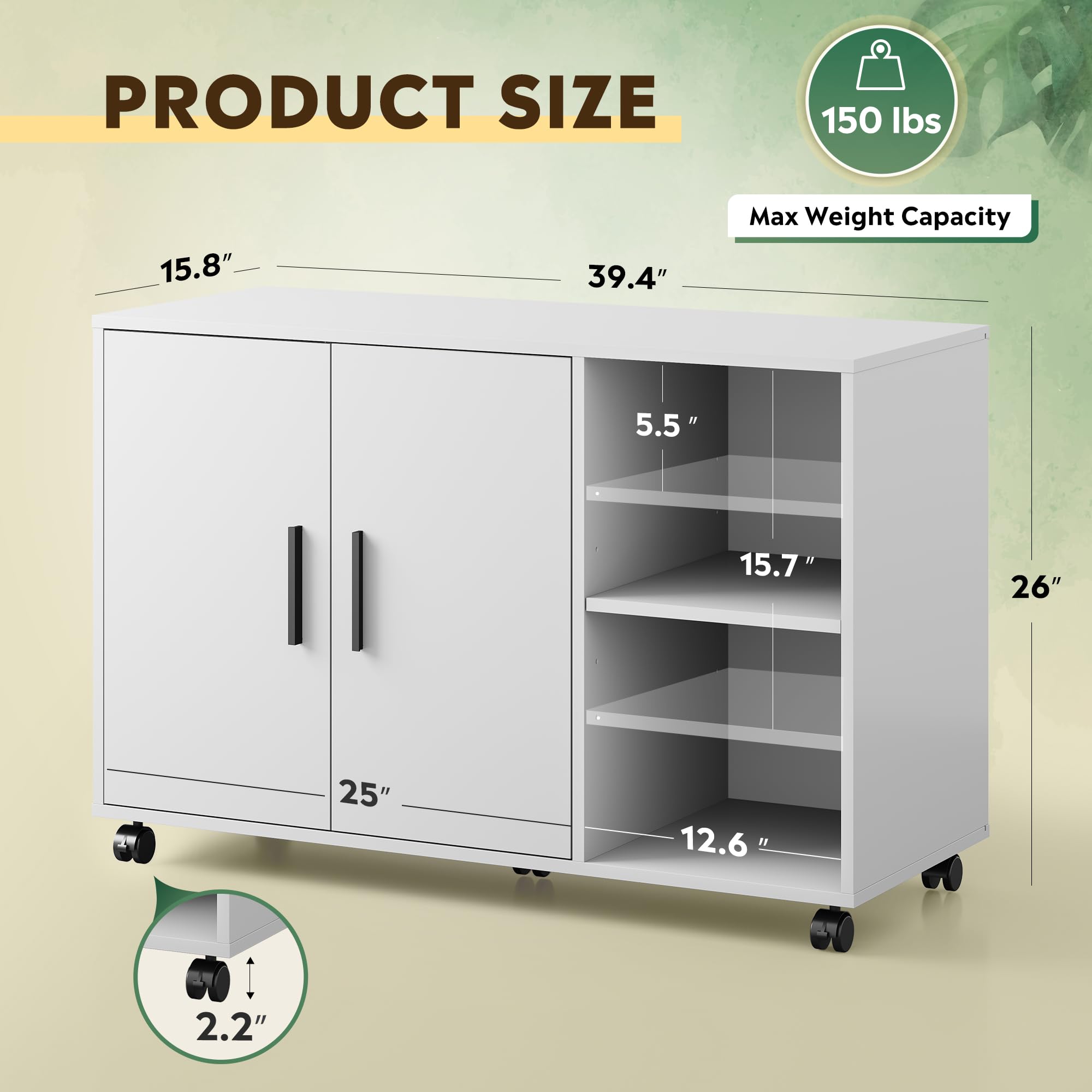 Office Storage Cabinet with Doors and Shelves