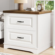Farmhouse Nightstand with 2 Drawers