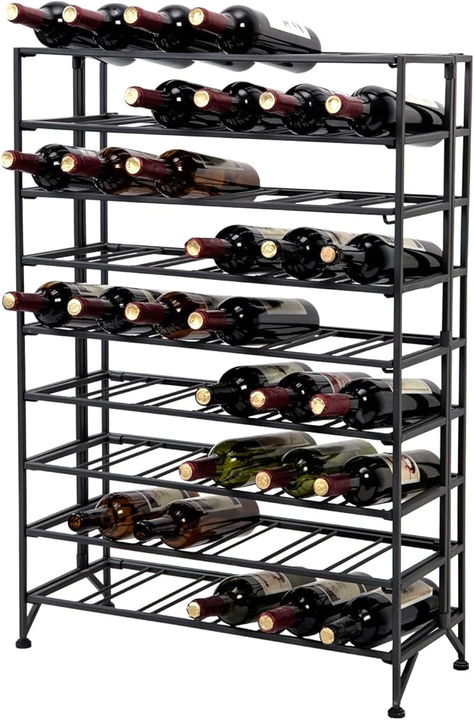 54-Bottle Freestanding Metal Wine Rack
