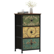 Retro Flower Fabric Dresser with Drawers