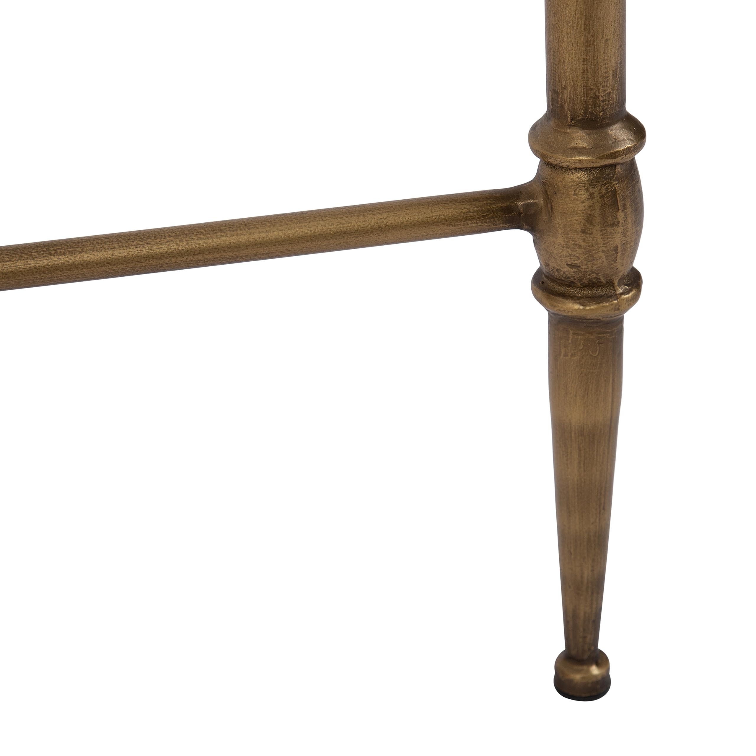 Round Glam Side Table with Geometric Metal Base