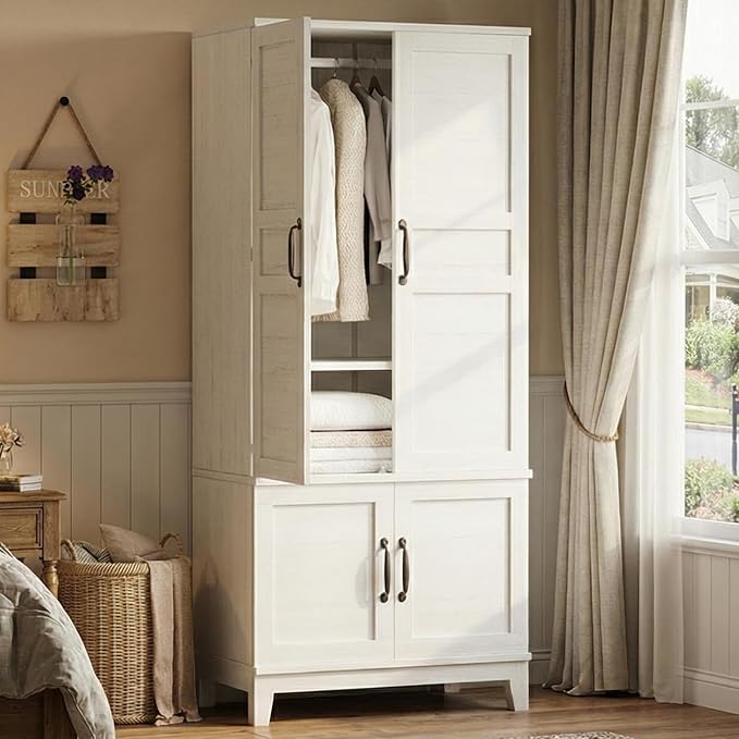 4-Door Wardrobe with Adjustable Shelf
