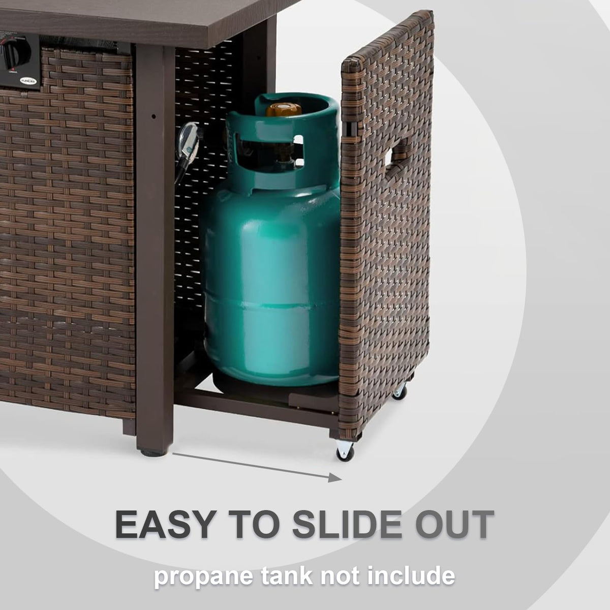 Wicker Propane Fire Pit Table
