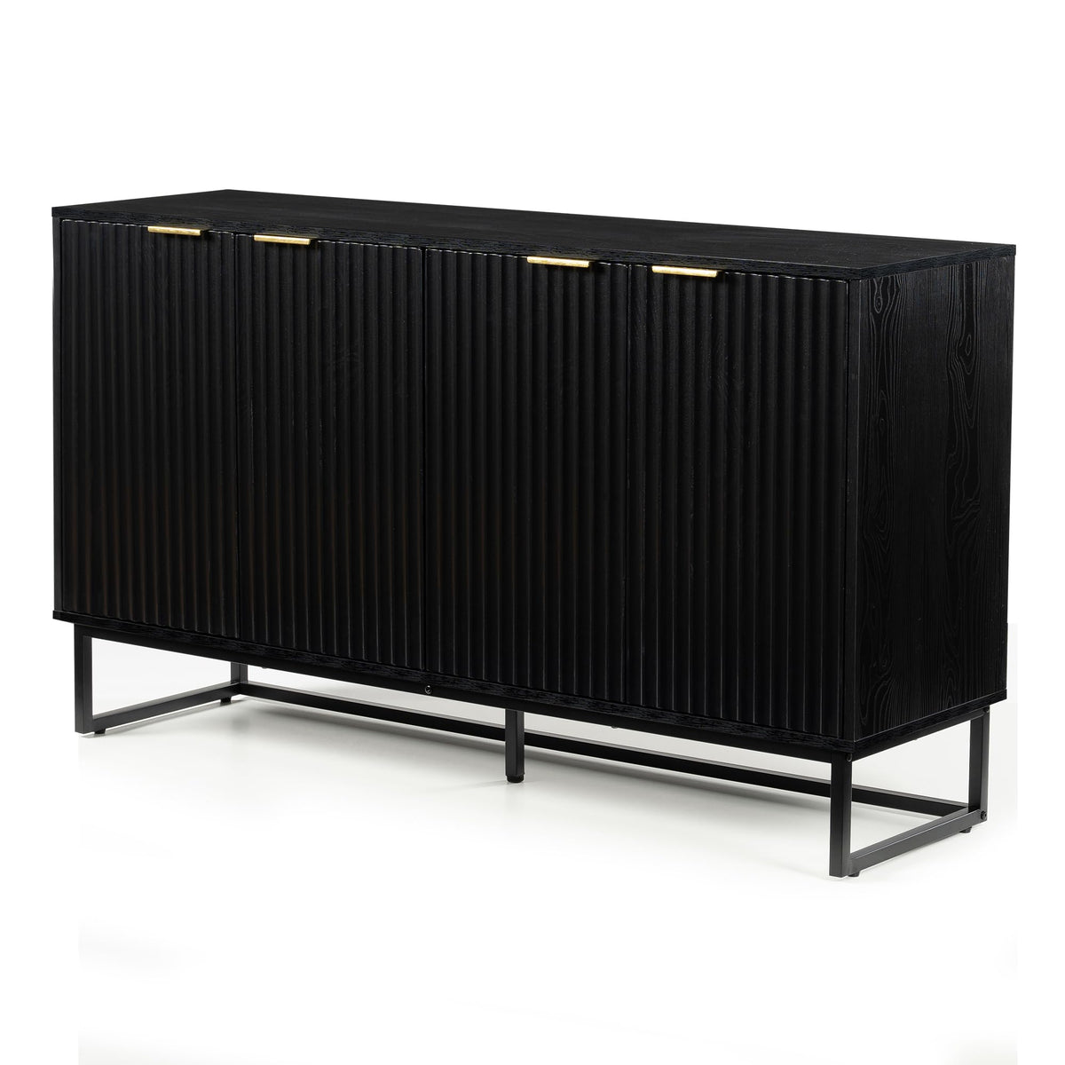 Black Fluted Sideboard Cabinet
