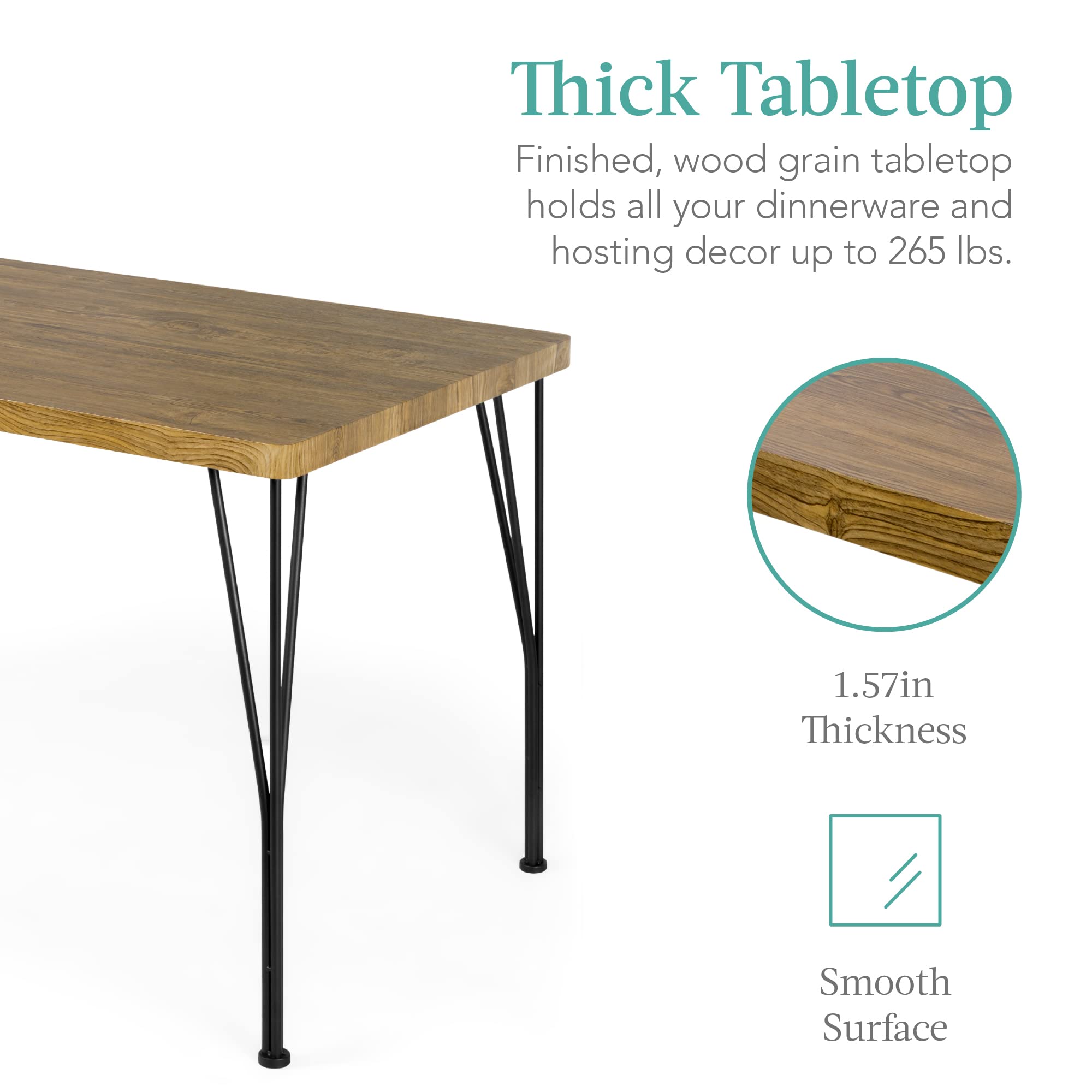 5-Piece Rectangular Dining Table Set with 4 Chairs