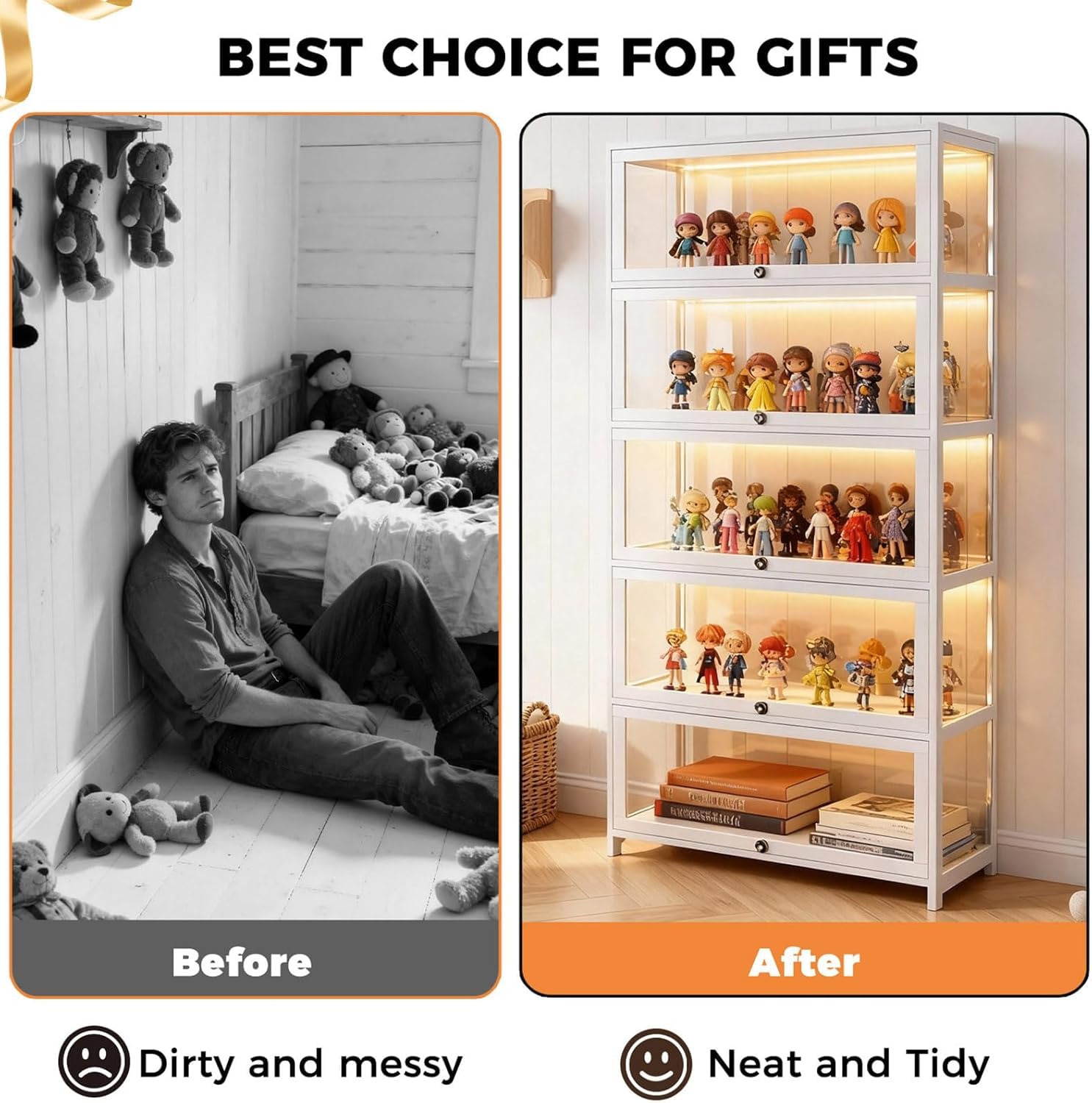 5-Tier Curio Display Cabinet with Acrylic Doors