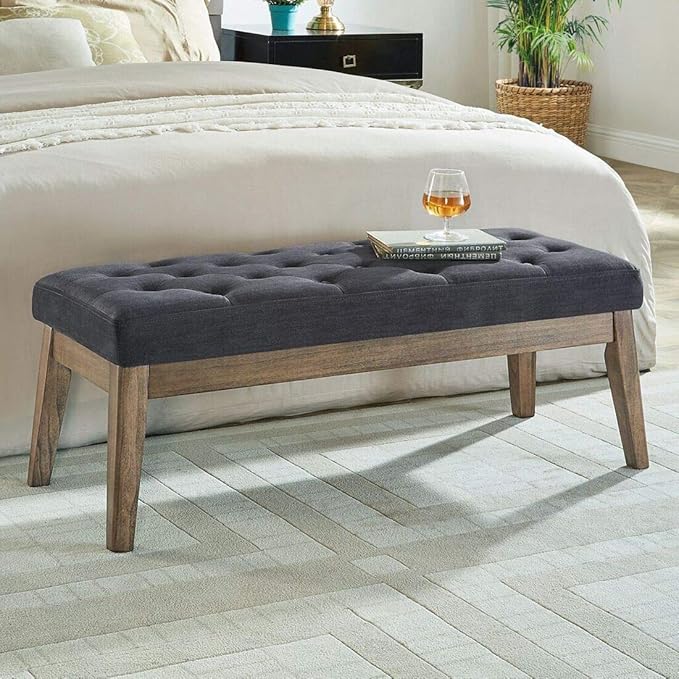 Tufted Upholstered Entryway Bench
