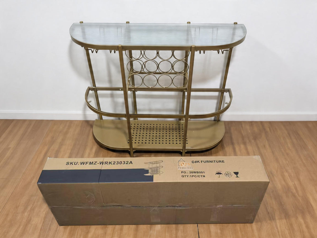 Gold Glass Wine Bar Table