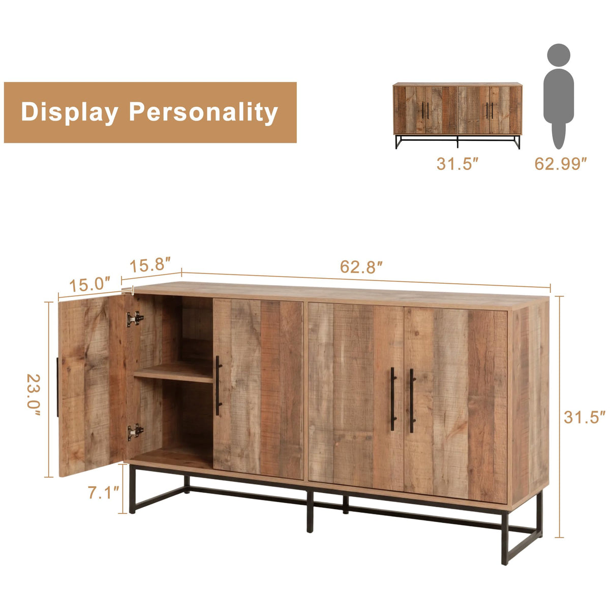 Mid-Century Wood Sideboard