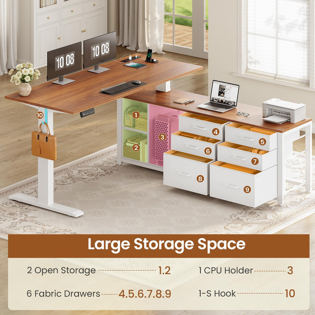 L-Shaped Electric Standing Desk