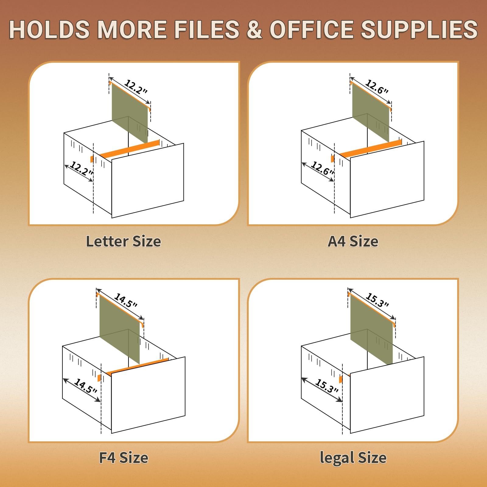3-Drawer Locking Metal Filing Cabinet with Wheels