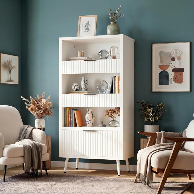 Fluted Pantry Cabinet with Drawers