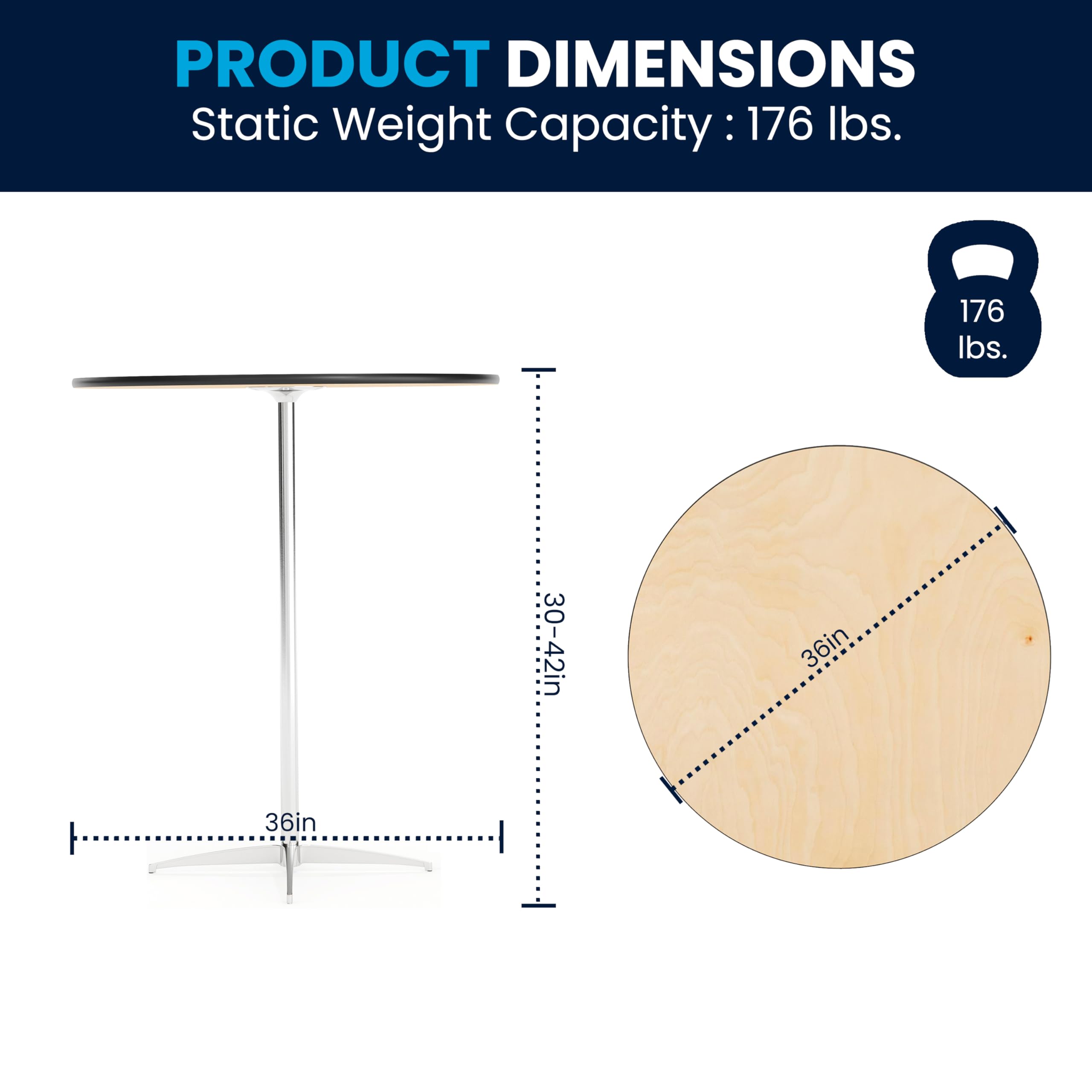 36" Round Adjustable Height Cocktail Table