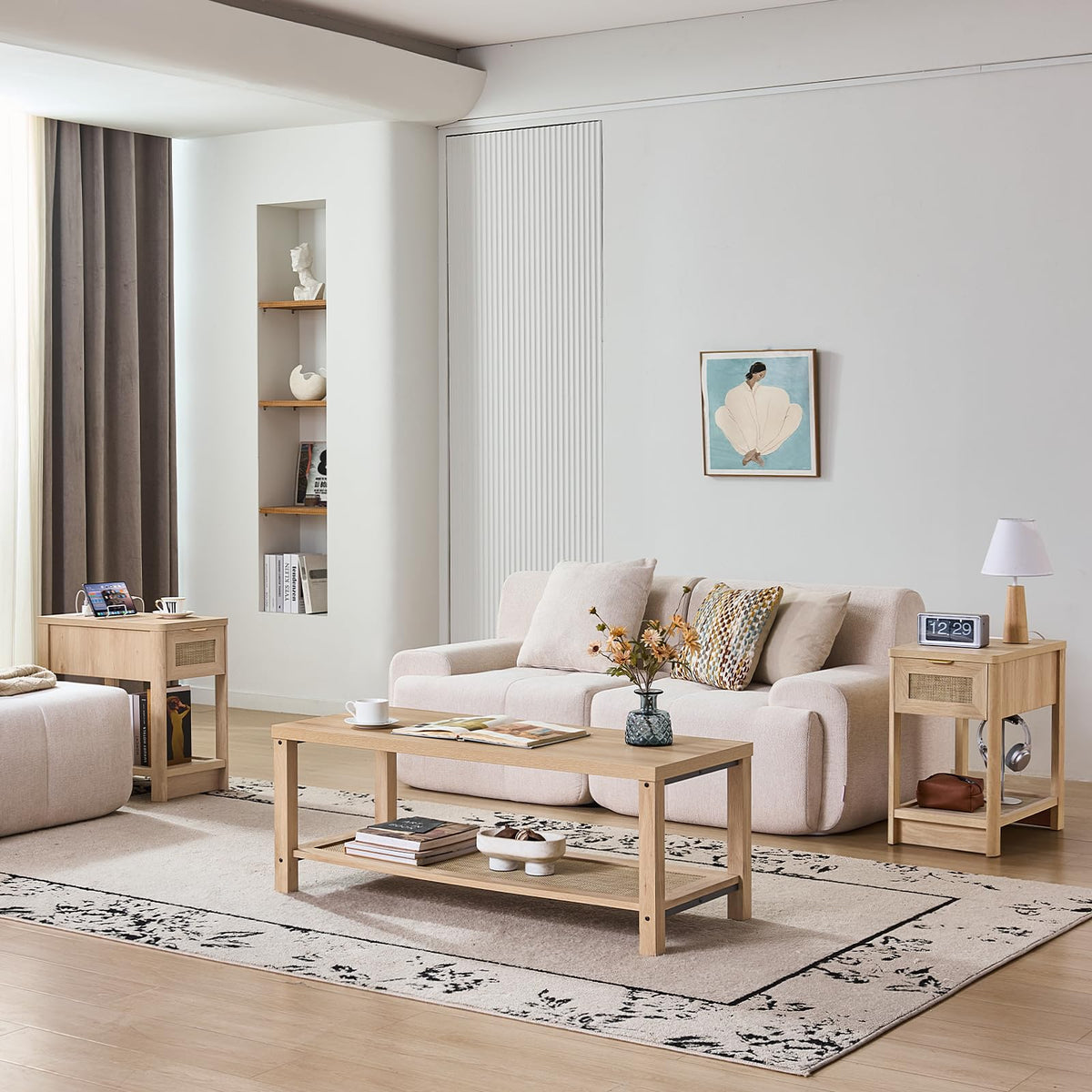 Rattan Coffee Table Set of 3