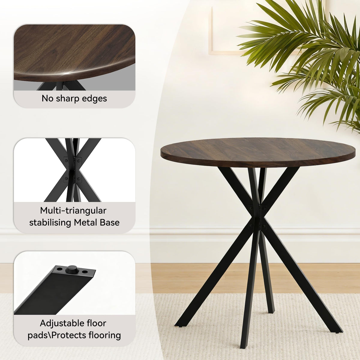 Round Dining Table Set for 2