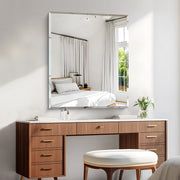 36x30 Inch Frameless Beveled Bathroom Wall Mirror