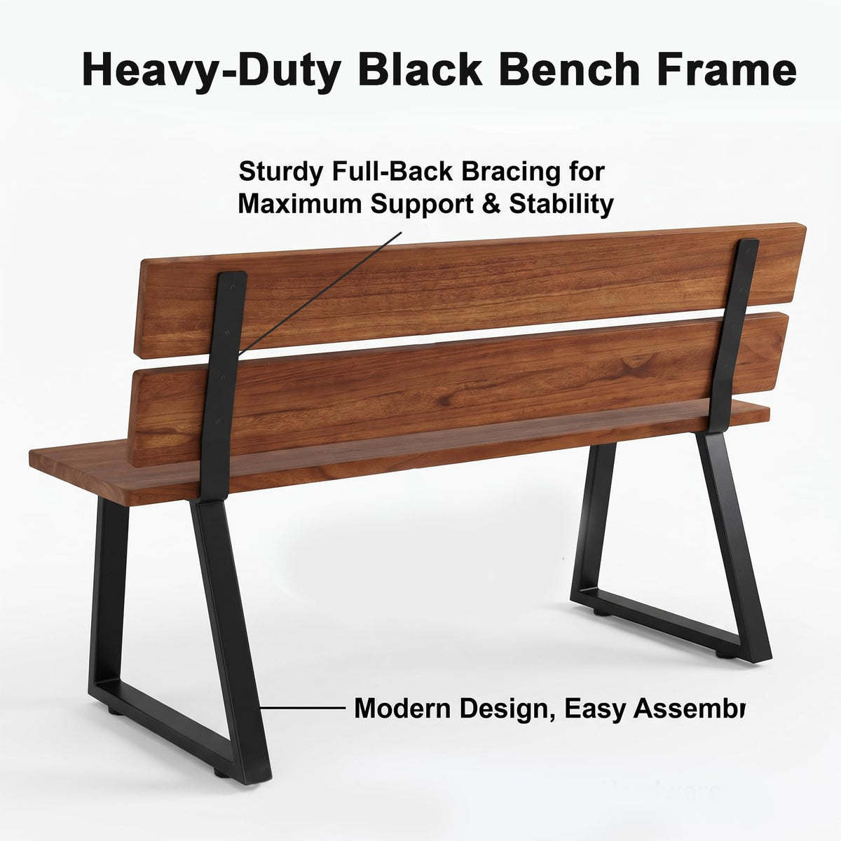 LHERUT Park Bench Frames, Metal Bench Legs with Backrest Brackets