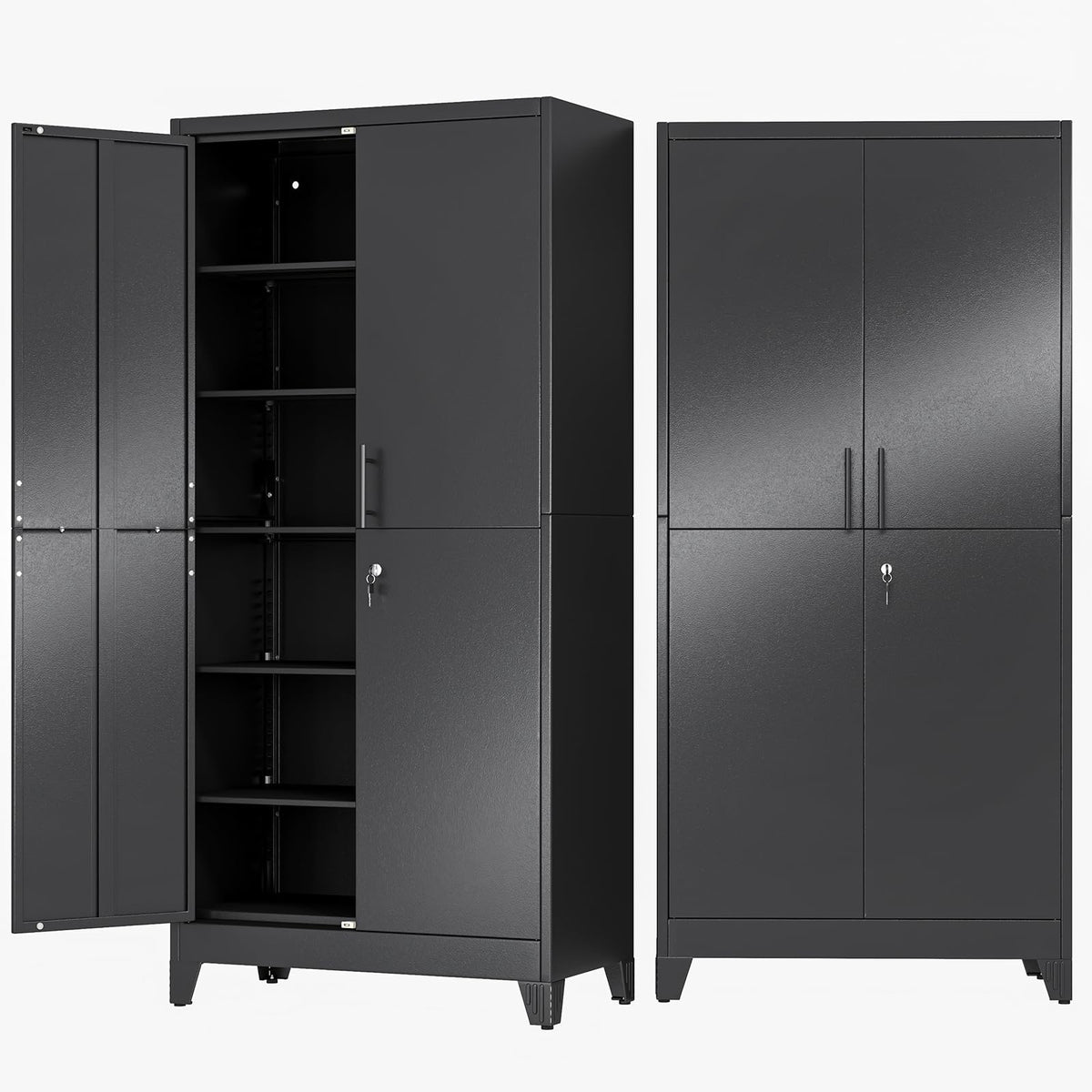 AUEYTVR 78.7 Metal Garage Storage Cabinet with Locking Doors