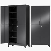 AUEYTVR 78.7 Metal Garage Storage Cabinet with Locking Doors