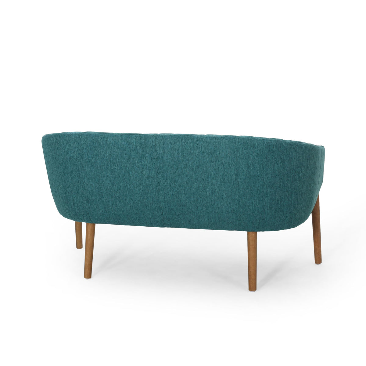 Teal Channel-Stitched Loveseat