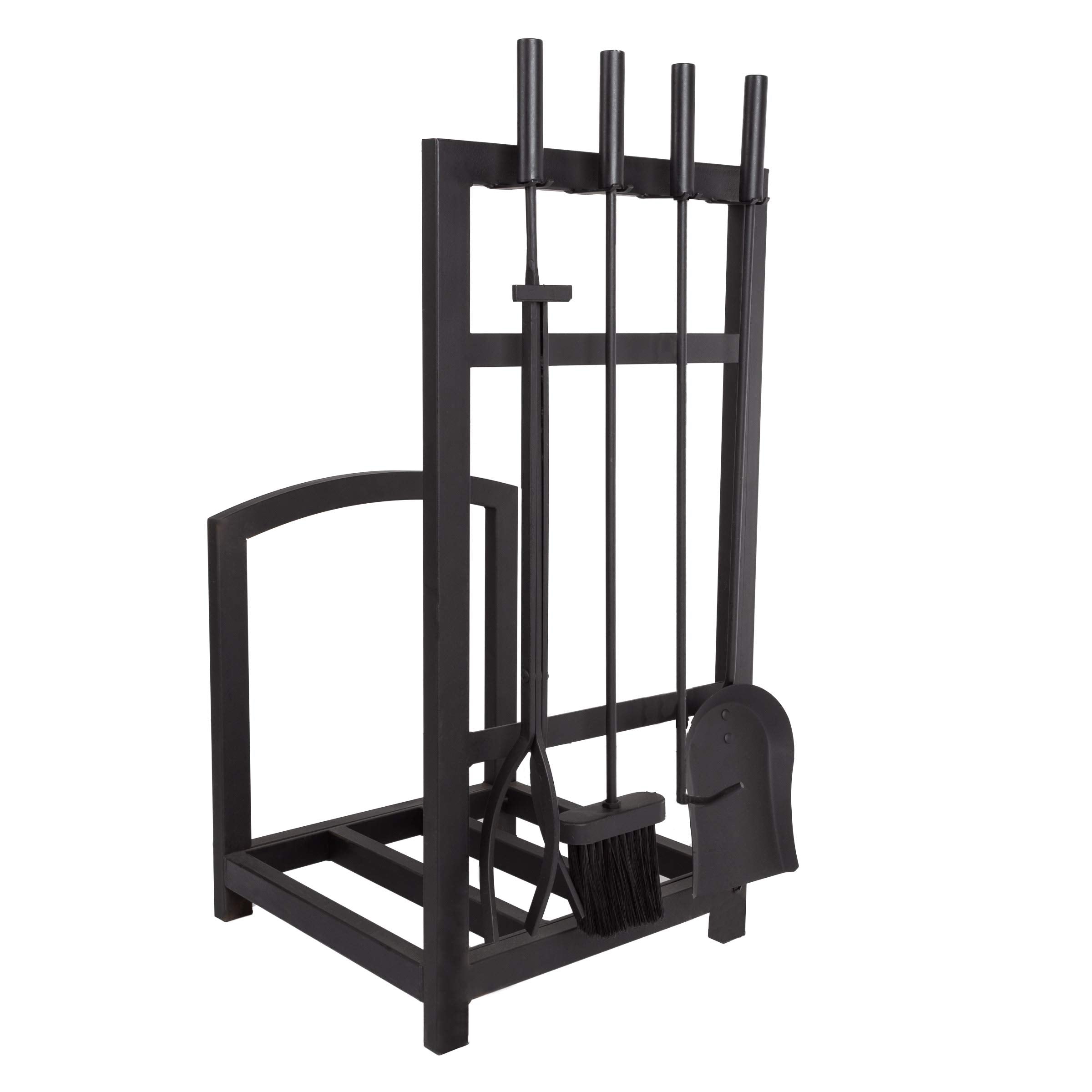 Wrought Iron Fireplace Tool Set with Log Rack