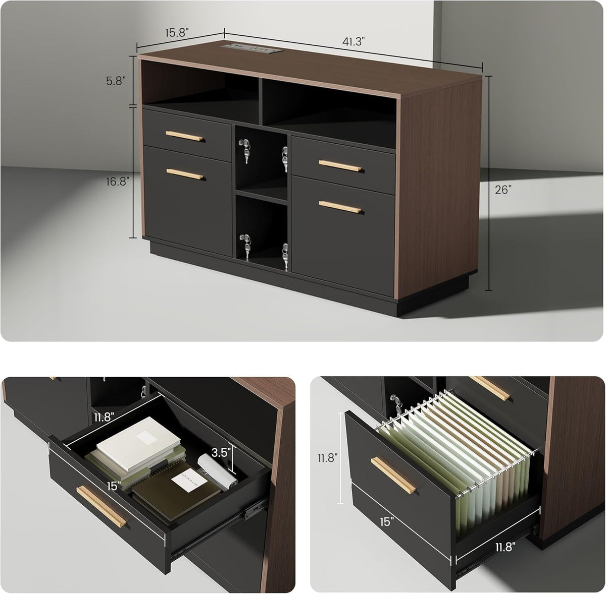 ModernMate 71" L Shaped Standing Desk & 73.3" Tall Bookcase Cabinet Set